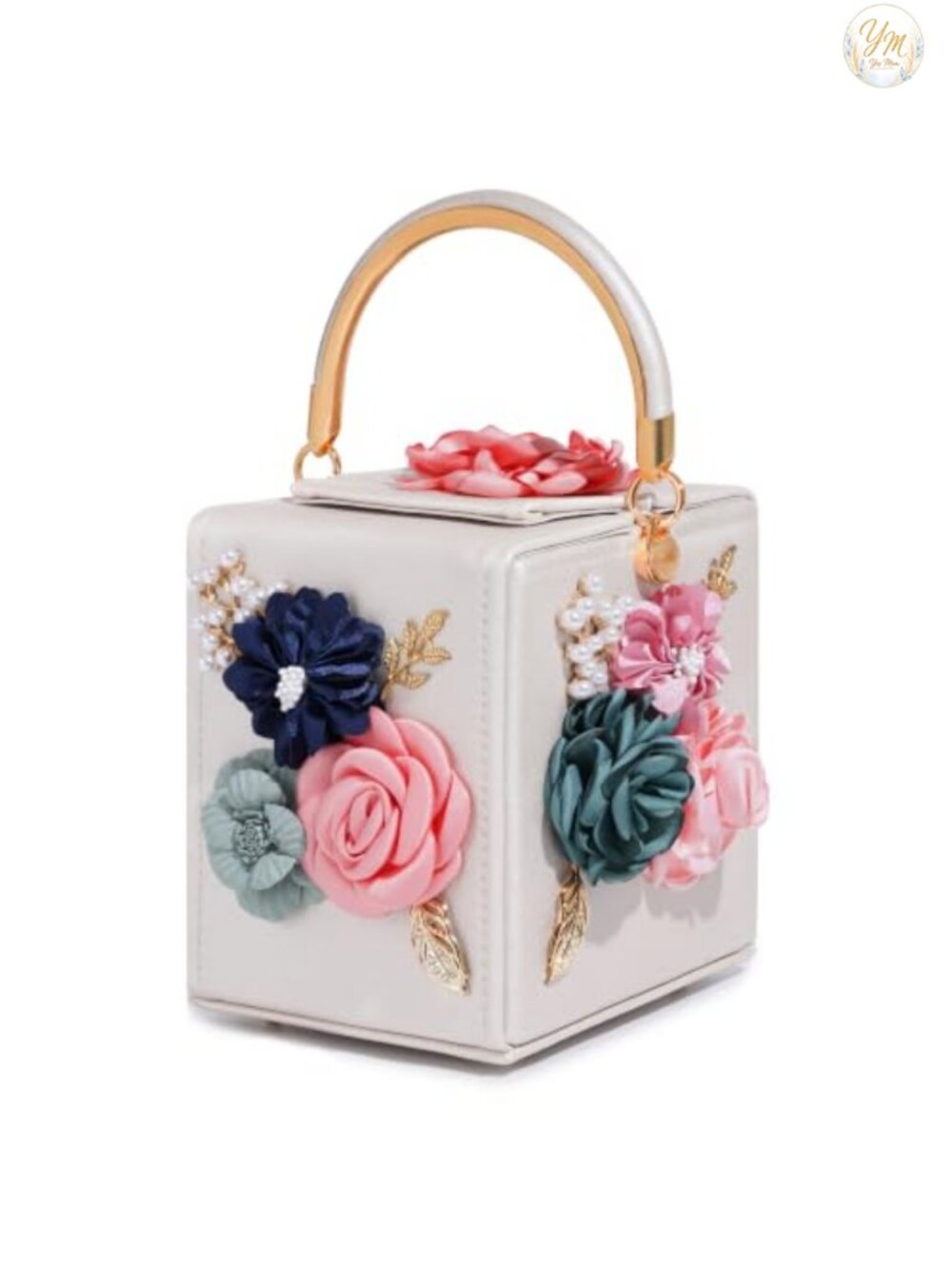 Floral Clutch Purse Square Box Evening Bag for Women Shoulder Bag